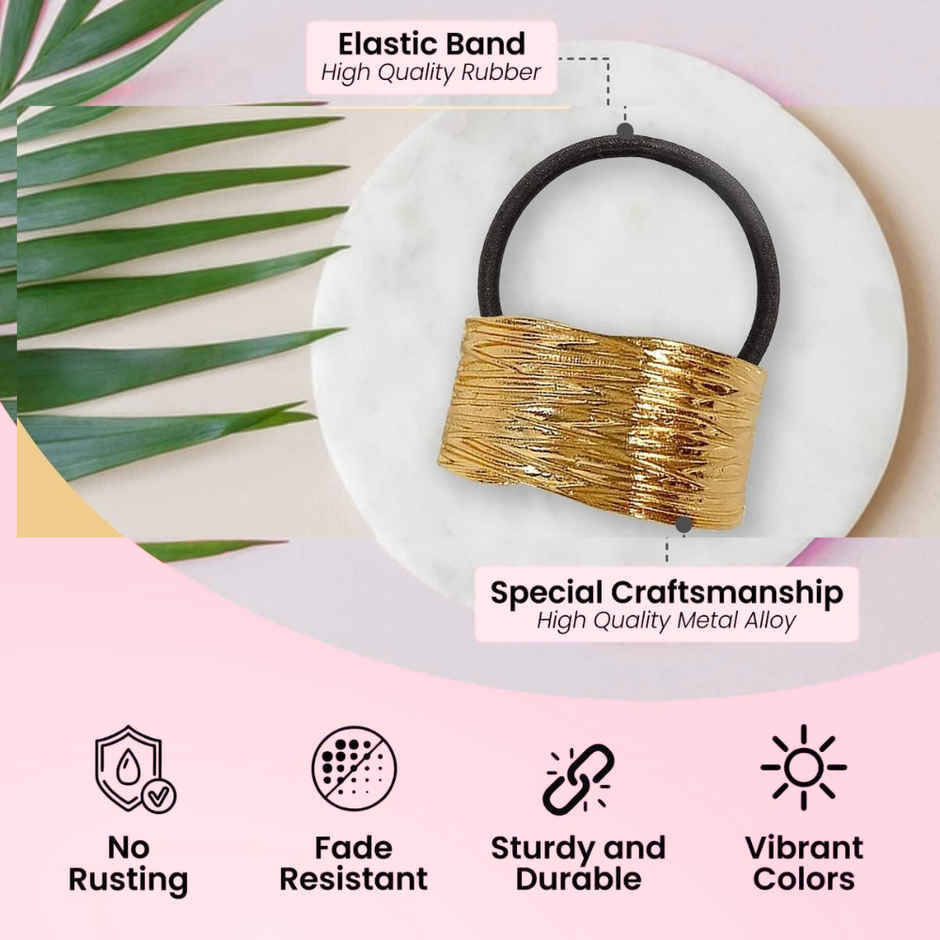 SE7EN Premium Hair Rubber Bands With Metal Designs
