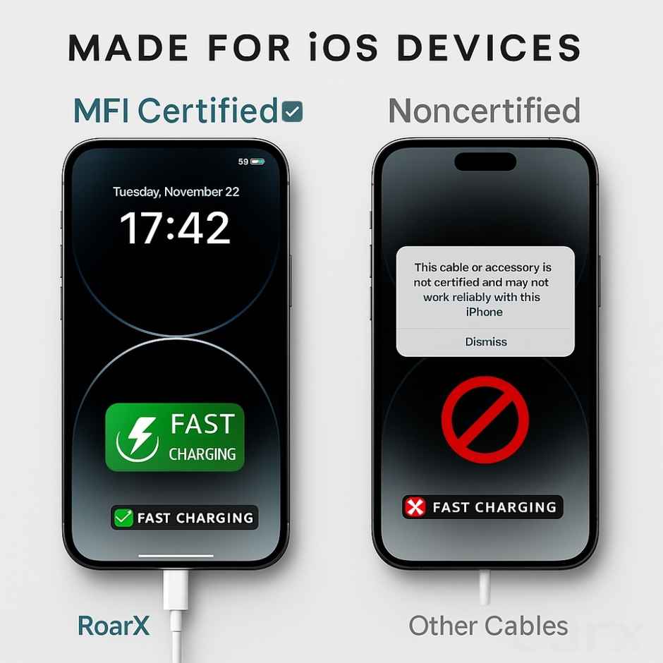 Roarx 20W Type C iPhone PD with Type C to Lightning Cable for iPhone