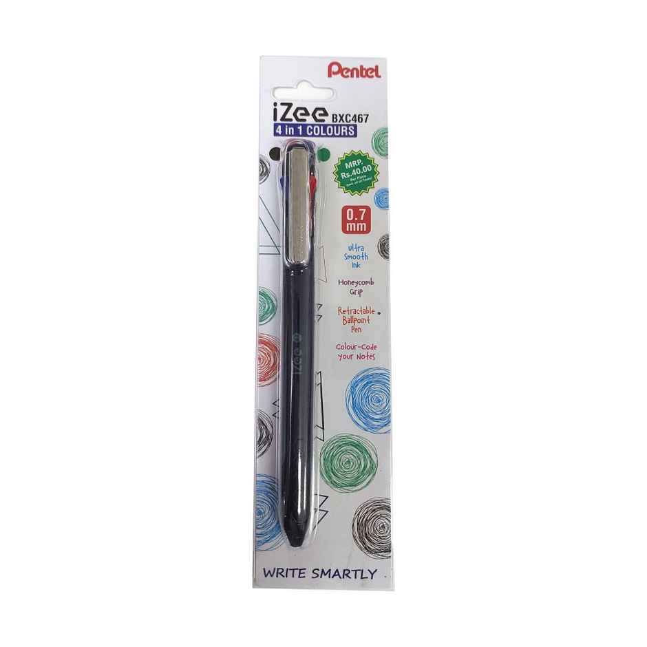 Pentel BXC467 DC IZEE 4In1 Ball Pen Single Dark Blue Body Black Blue Red Green Ink