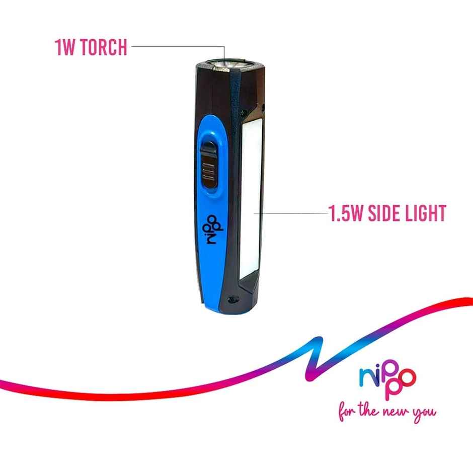 Nippo Spark Rechargeable 1W LED Torch with 1.5 W Side Light