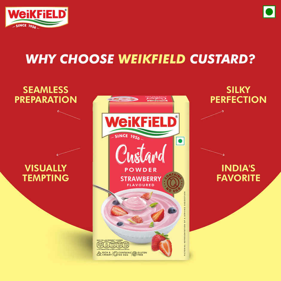 Weikfield Custard Powder Strawberry Flavor Carton