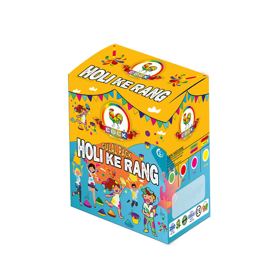Holi Gulal Combo | Yellow | Green | Red | Pink | Pack Of 4 | Cock