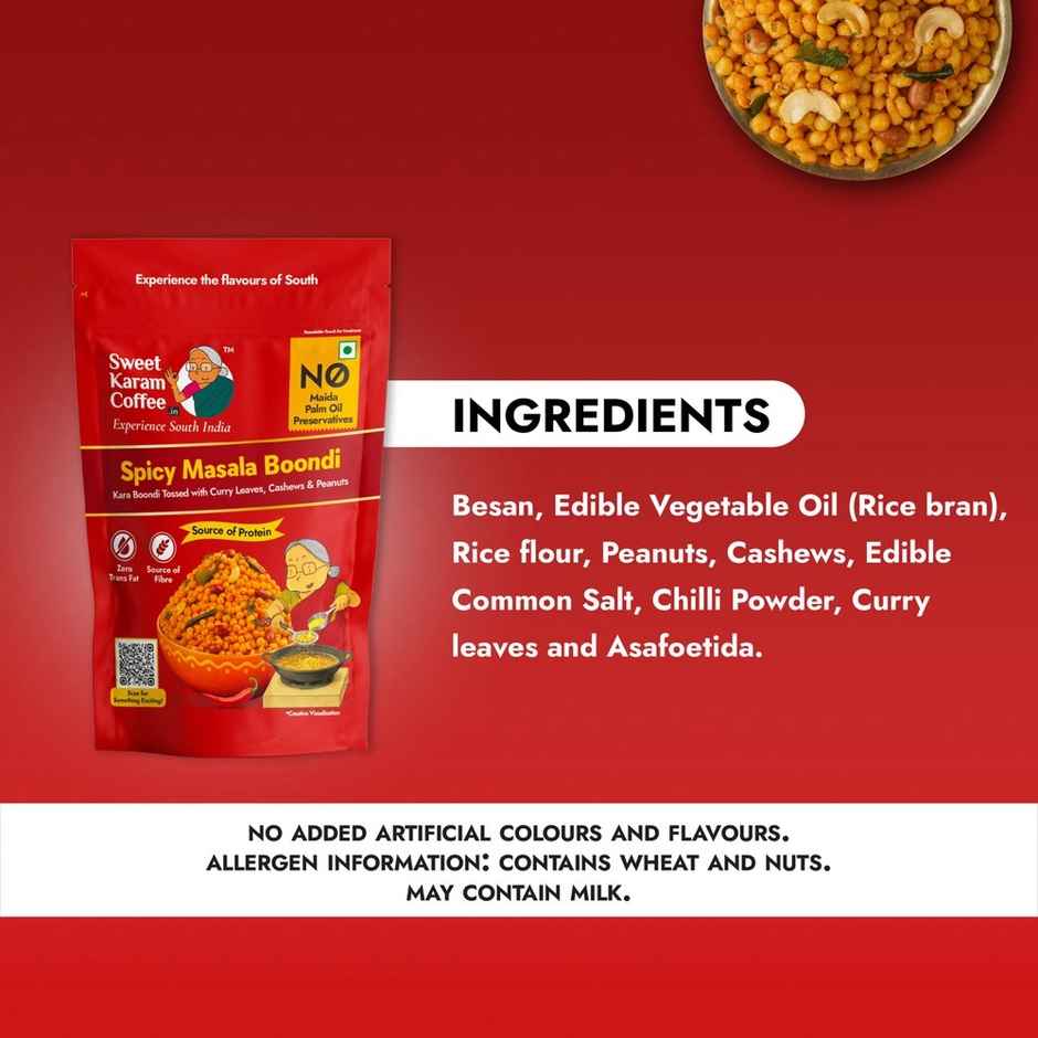 Sweet Karam Coffee Spicy Masala Boondi Namkeen | No Palm Oil