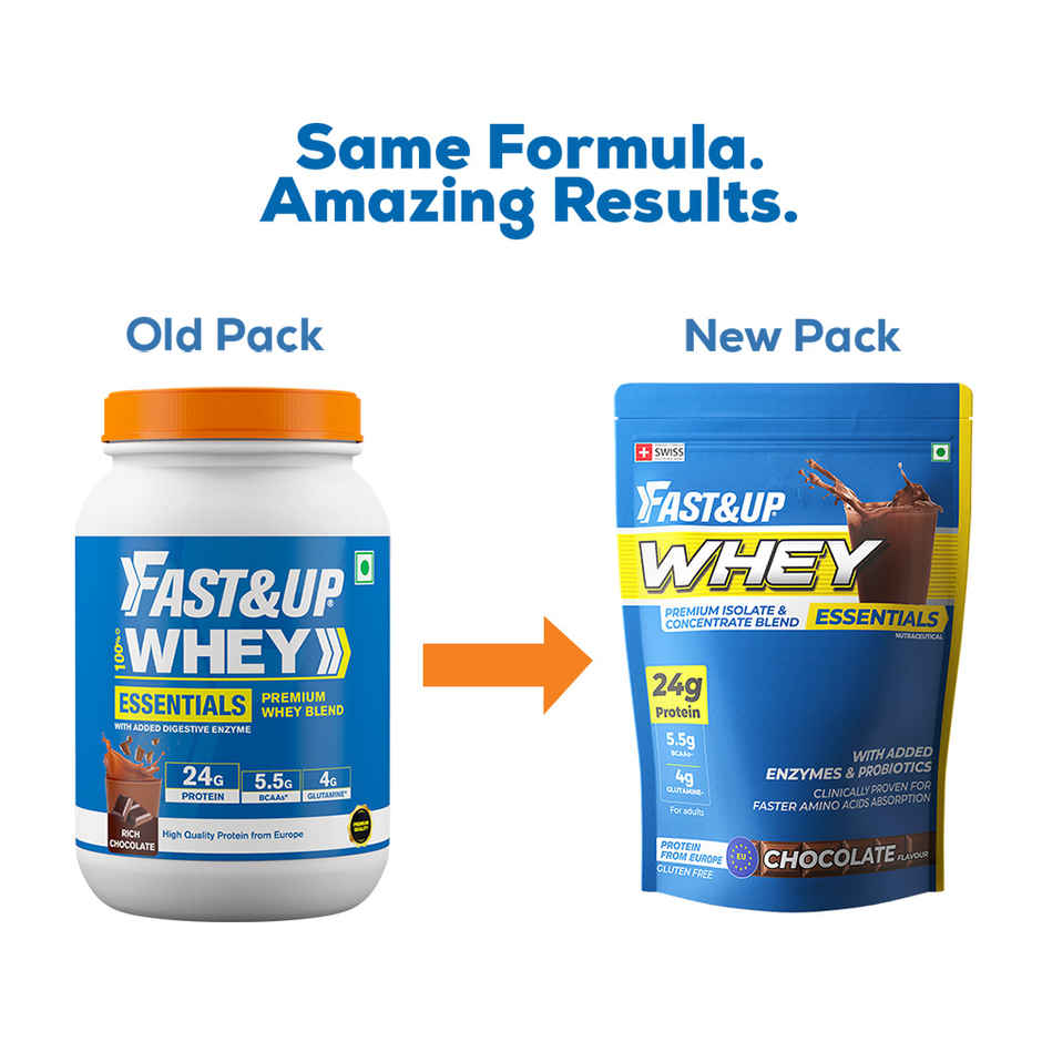 Fast&Up Whey Protein Essentials - European Chocolate Flavoured Clean Protein