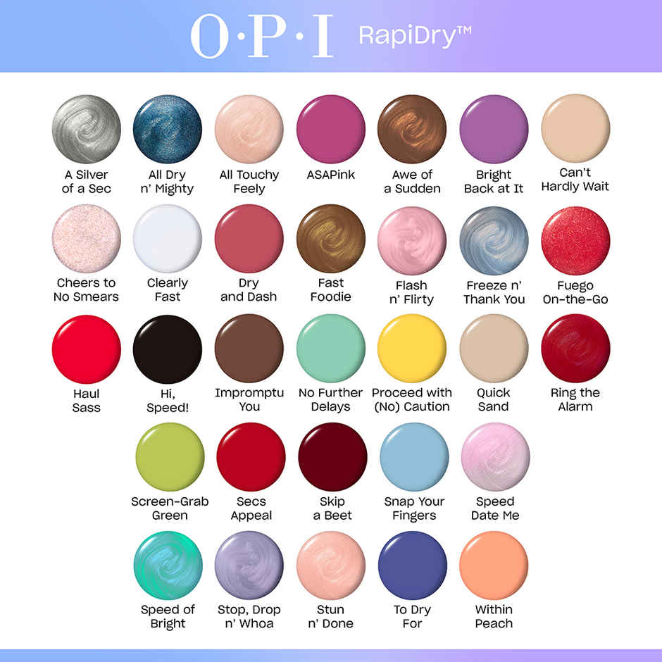 OPI Rapidry Nail Polish Clearly Fast Transparent Quick Dry Smudge Proof