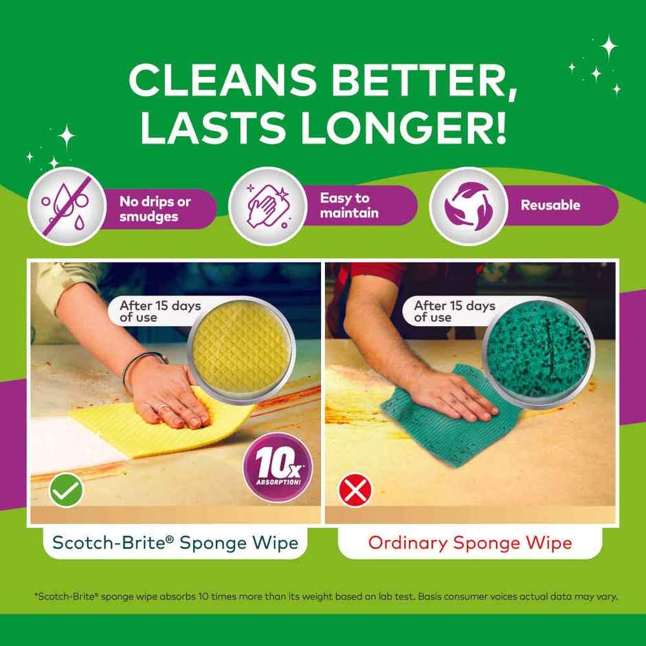 Scotch Brite Sponge Wipe for Kitchen | Pack of 5
