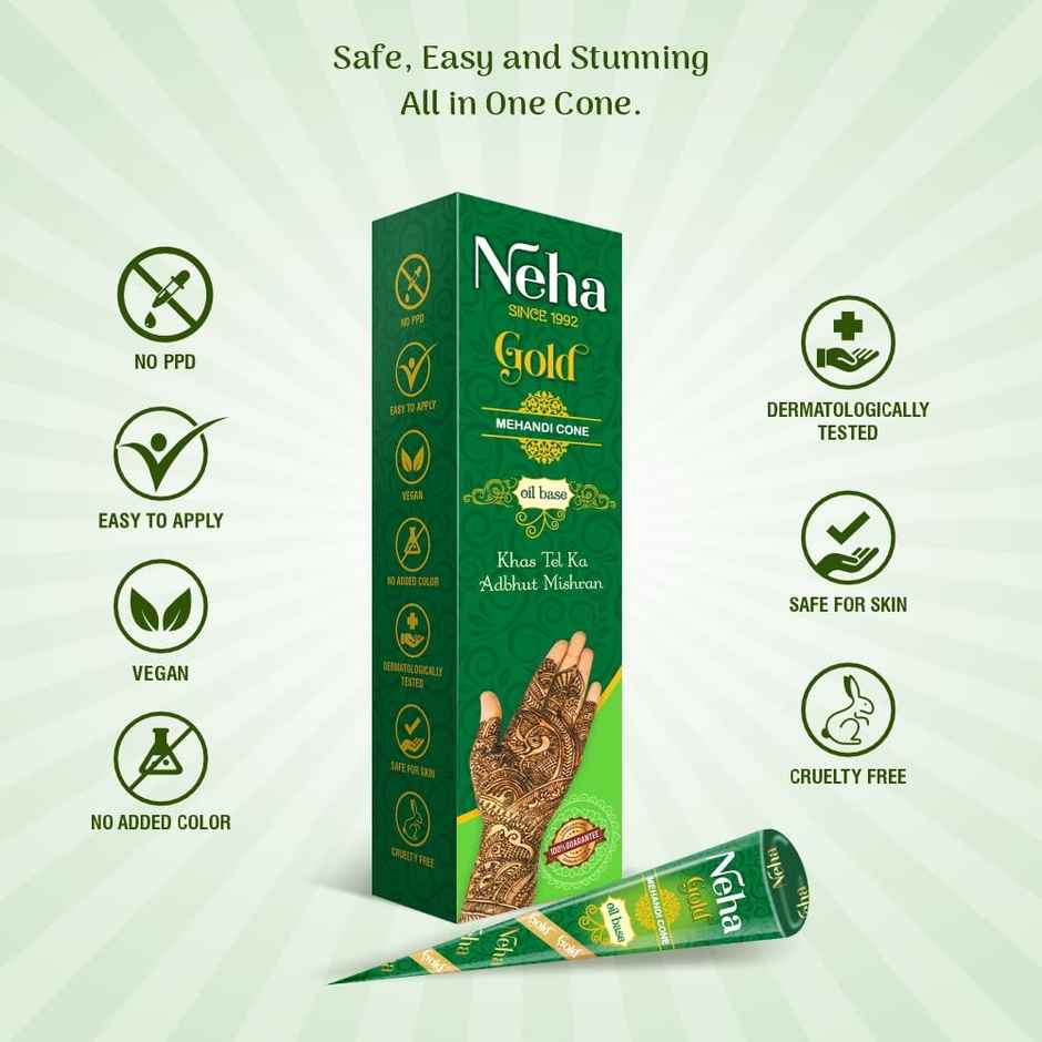 Neha Gold Mehandi Cone