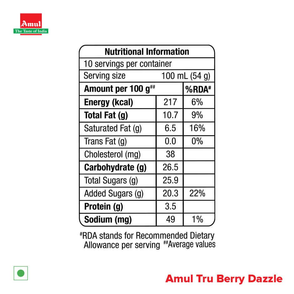 Amul Tru Berry Dazzle Ice Cream Tub