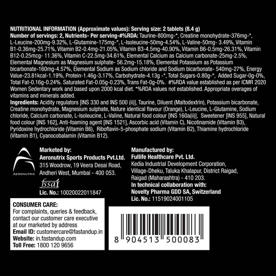 Fast&Up NightOut Hangover Solution| Orange Spritz Flavour