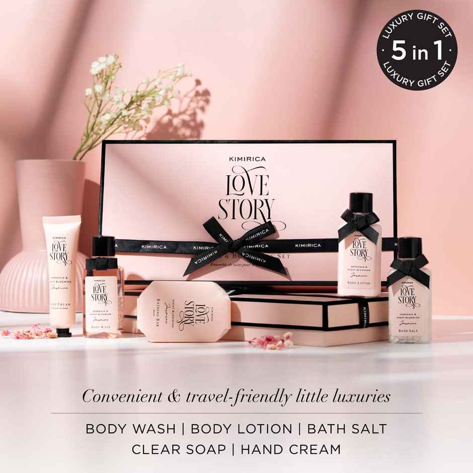 Kimirica Love Story Experience Set | Luxury Bath & Body Selfcare Gift Set for Women