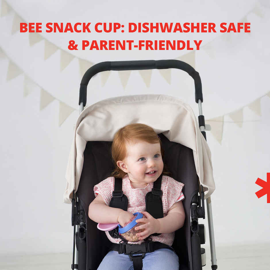 Skip Hop Zoo Snack Cup, Spill-Proof Toddler Snack Container Snap Lid, No-Mess,18- 36 M,Butterfly