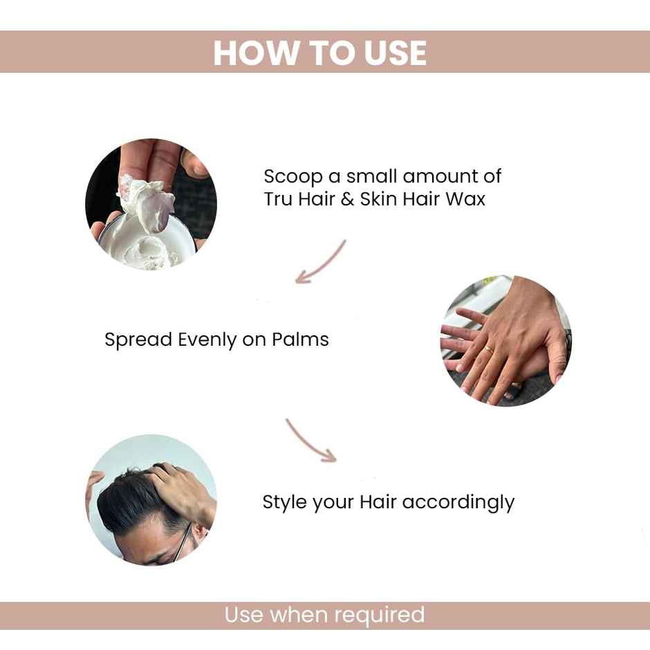 Tru Hair & Skin Hair Wax Cream For Men | Easy To Spread + 12Hrs Hold + Anti Dandruff