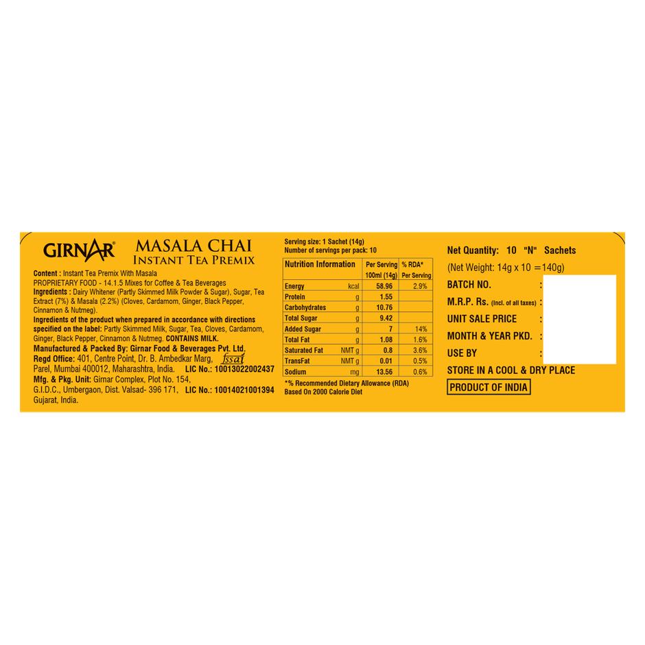 Girnar Masala Chai Instant Tea Premix Combo