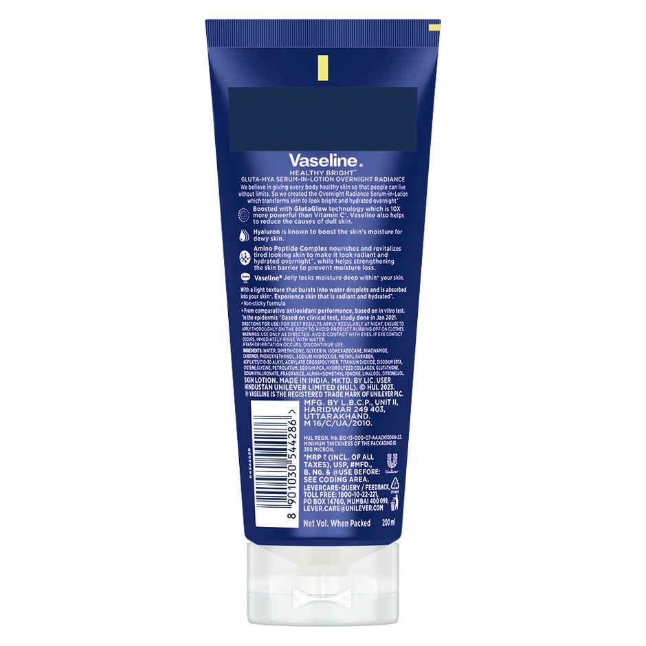 Vaseline Gluta-Hya Overnight Radiance, Serum-In-Lotion,With Amino Peptide And Glutaglow