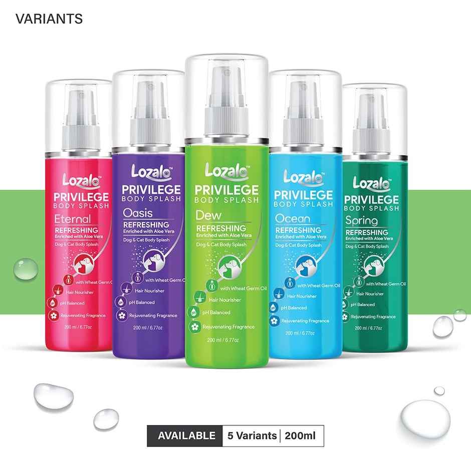 Lozalo Privilege Pet Perfume Spray | Dew | Aloe Vera - Wheat Germ Oil | Moisturizing
