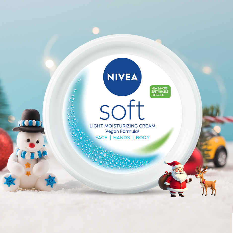 NIVEA Soft Light Moisturizer for Face, Hand & Body, Non-Greasy Cream for Instant Hydration