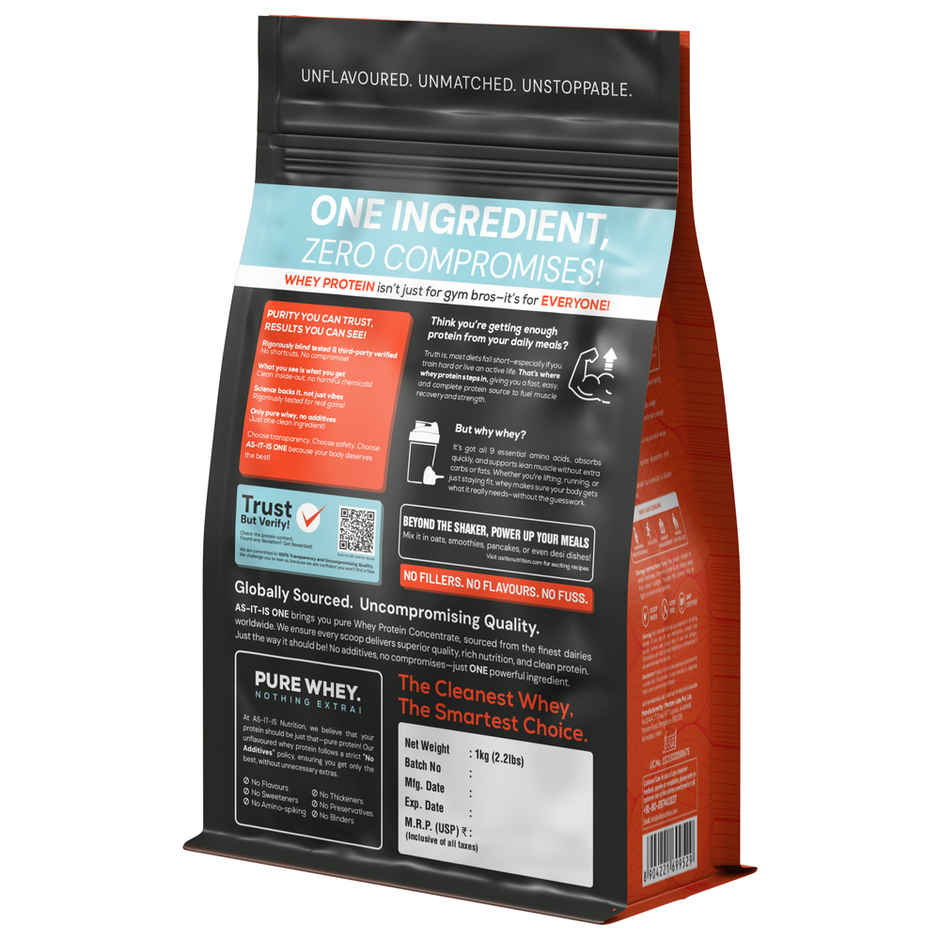 As-It-Is Nutritionconcentrate 80% - Whey Protein (1kg) & As-It-Is Atom Whey Protein With Digestive Enzymes - Double Rich Chocolate (500g) Combo