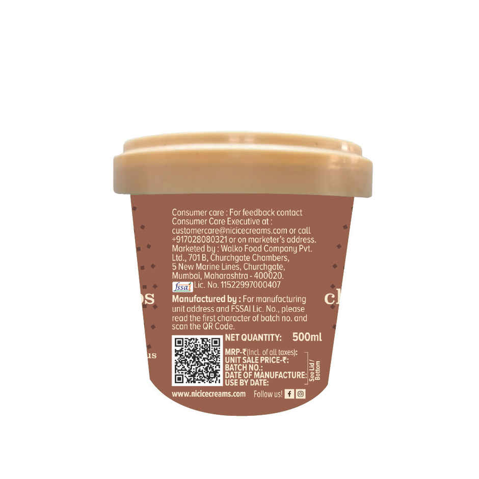 NIC Chocochips Ice Cream Tub | Preservative Free | No Artificial Flavors