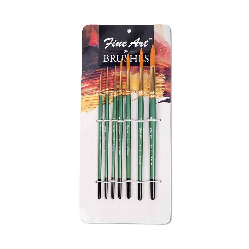 Fine Art High-Quality Painting Round Shape Brushes (Set Of 7 Size: 024681012)