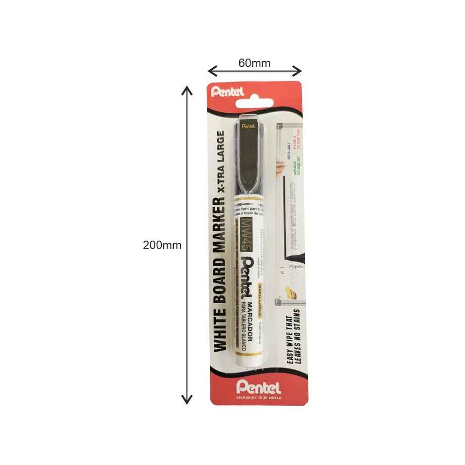 Pentel MW45 White Board Marker Bullet Tip Single Black Ink