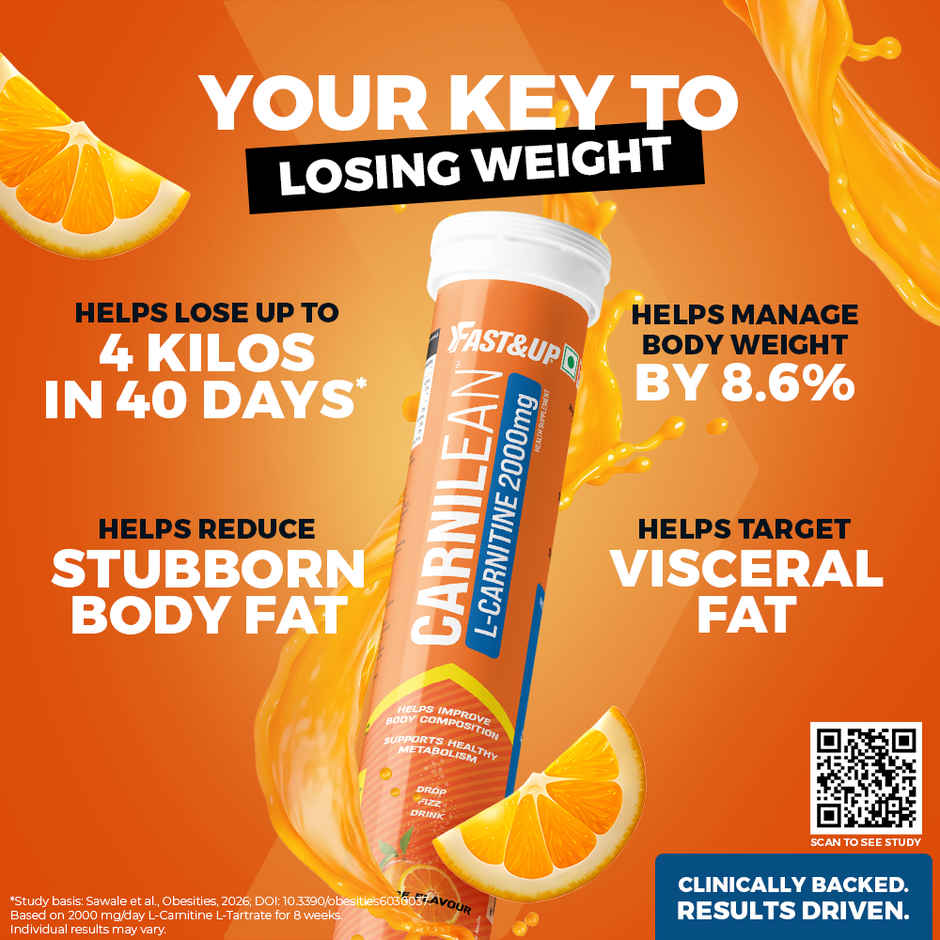 Fast&Up 2000mg L-Carnitine Weight Loss | 20 Orange Tablets