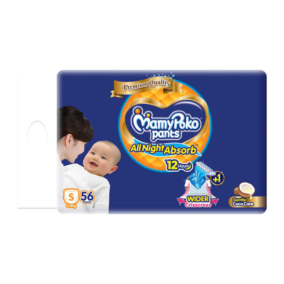 Mamypoko All Night Absorb Pant Style Diaper | S | 56 pcs