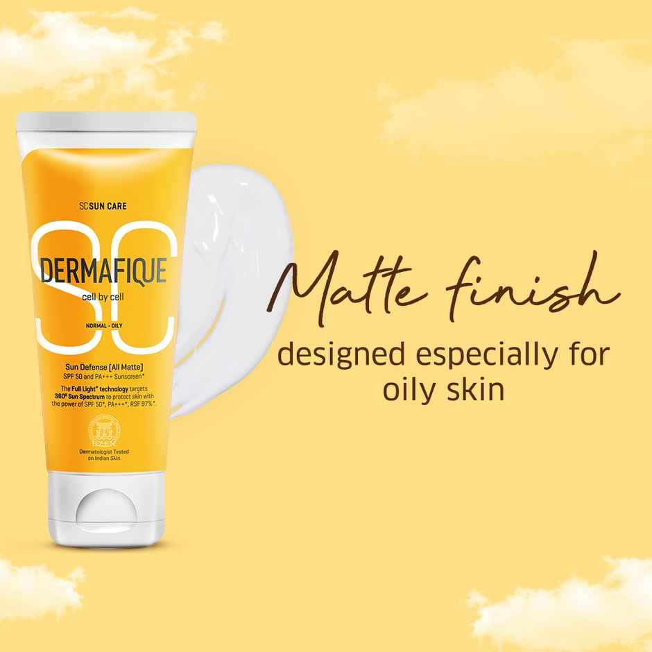 Dermafique Sun Defense All Matte, SPF 50, PA +++ Sunscreen