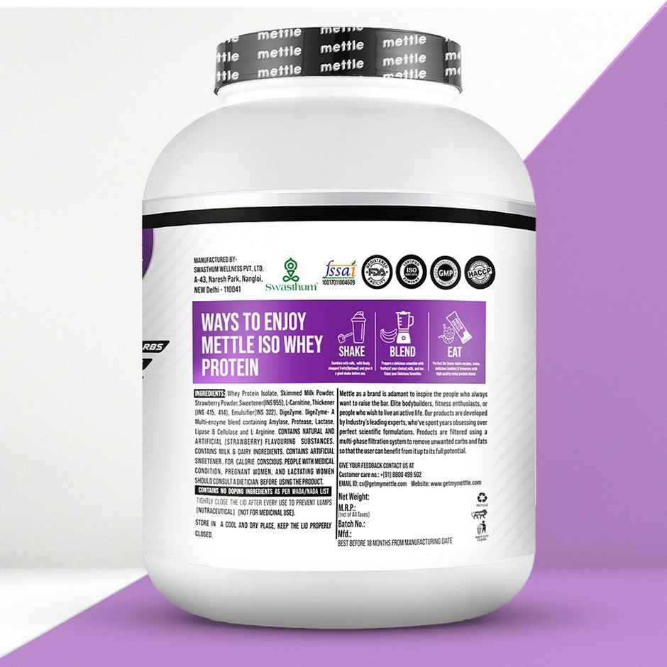 Getmymettle Iso Whey With Proteolytic Enzyme And L Carnitine (Scarlet Strawberry)