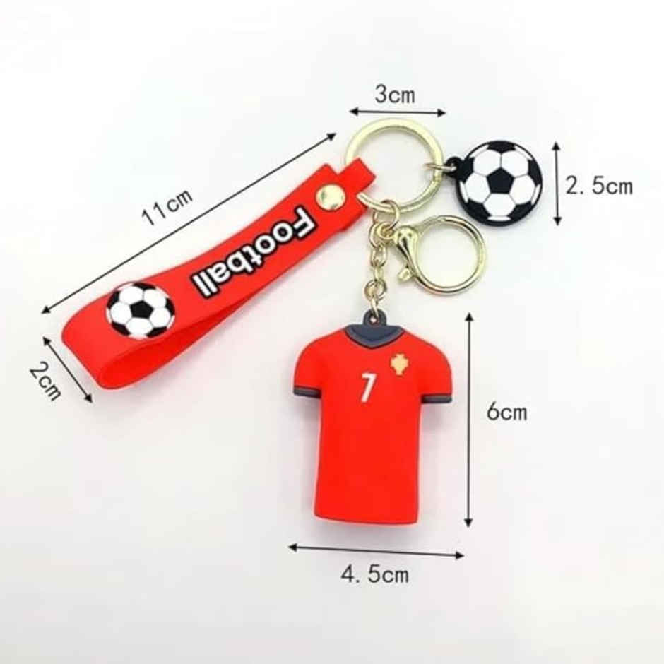 Ronaldo Red Jersey 3D Rubber Silicone Keychain