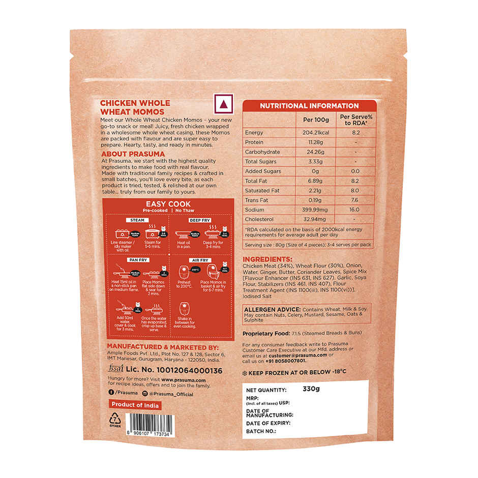 Prasuma Whole Wheat Momos | Chicken