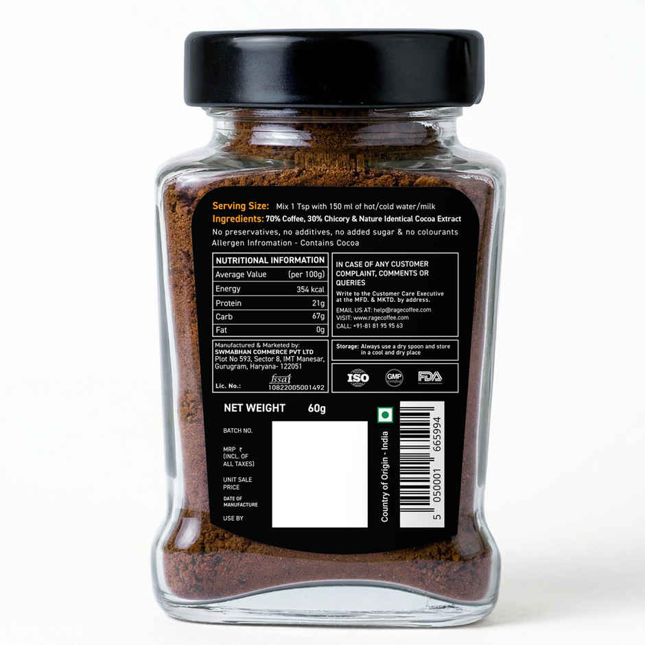 Rage Coffee Silk Blend Belgian Chocolate Instant Coffee
