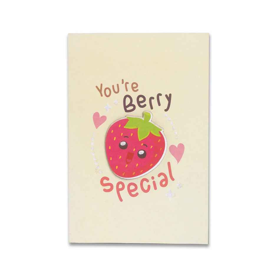 Itsy Bitsy 3d Greeting Card & Envelope Berry Special 4 x 6 Inch Approx 2 Pc Lb