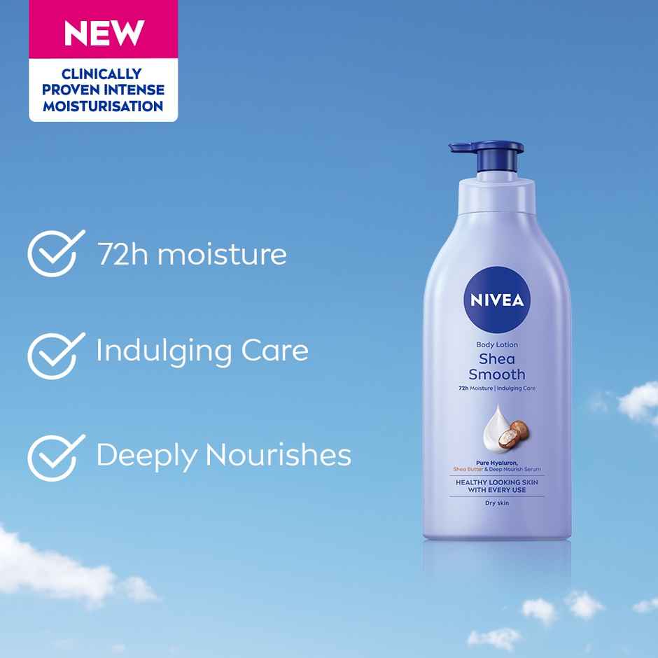 NIVEA Shea Smooth Body Lotion |48 H Moisturization|With Deep Moisture Serum | For Dry Skin