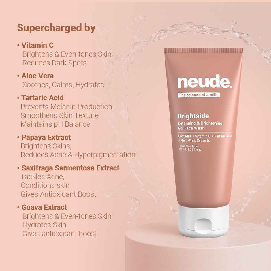 Neude Detanning and Brightening Gel Face Wash - Brightside