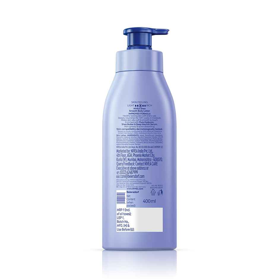 NIVEA Shea Smooth Body Lotion |48 H Moisturization|With Deep Moisture Serum | For Dry Skin