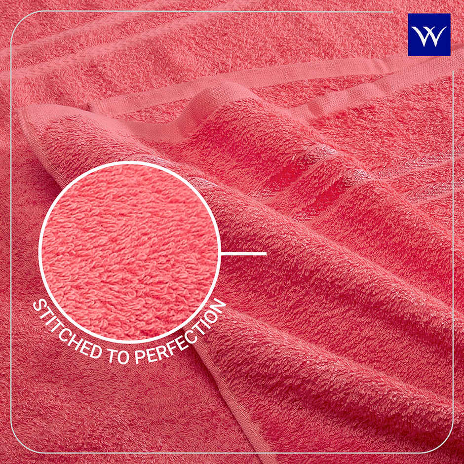 Welspun Large Quick Dry Cotton Lightweight Breathable Bath Towel | Coral