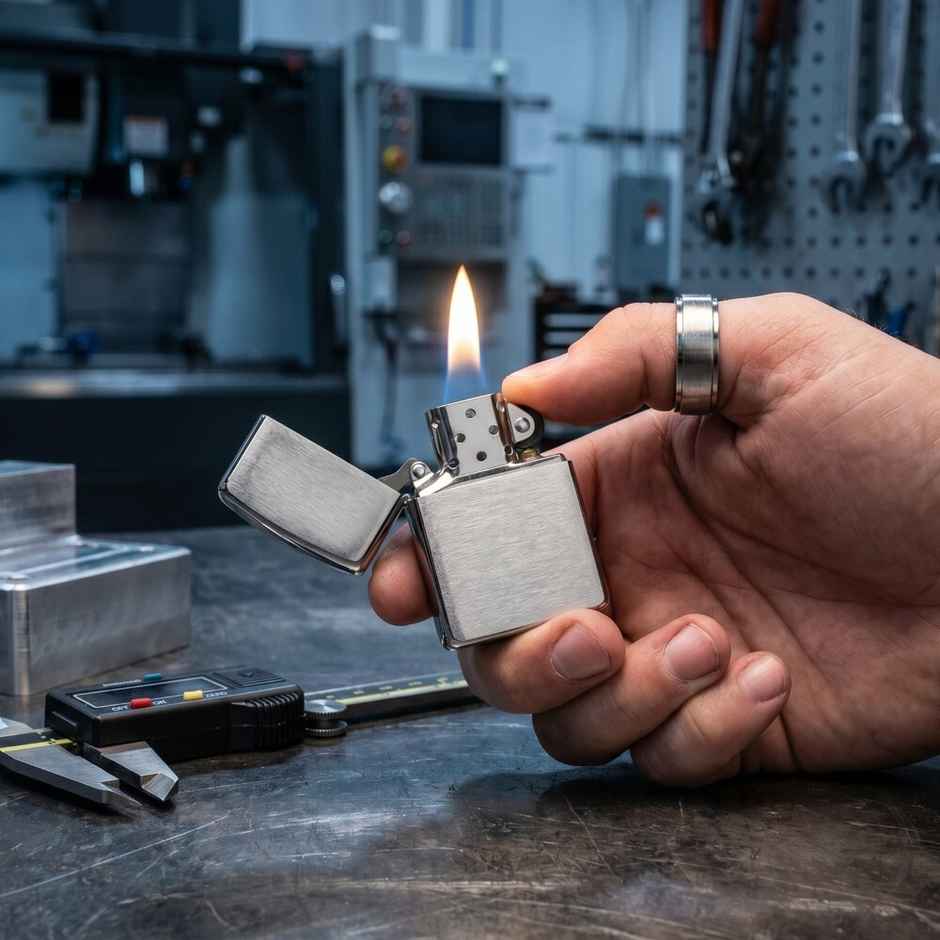 Zippo Armor Brushed Chrome Windproof Pocket Lighter