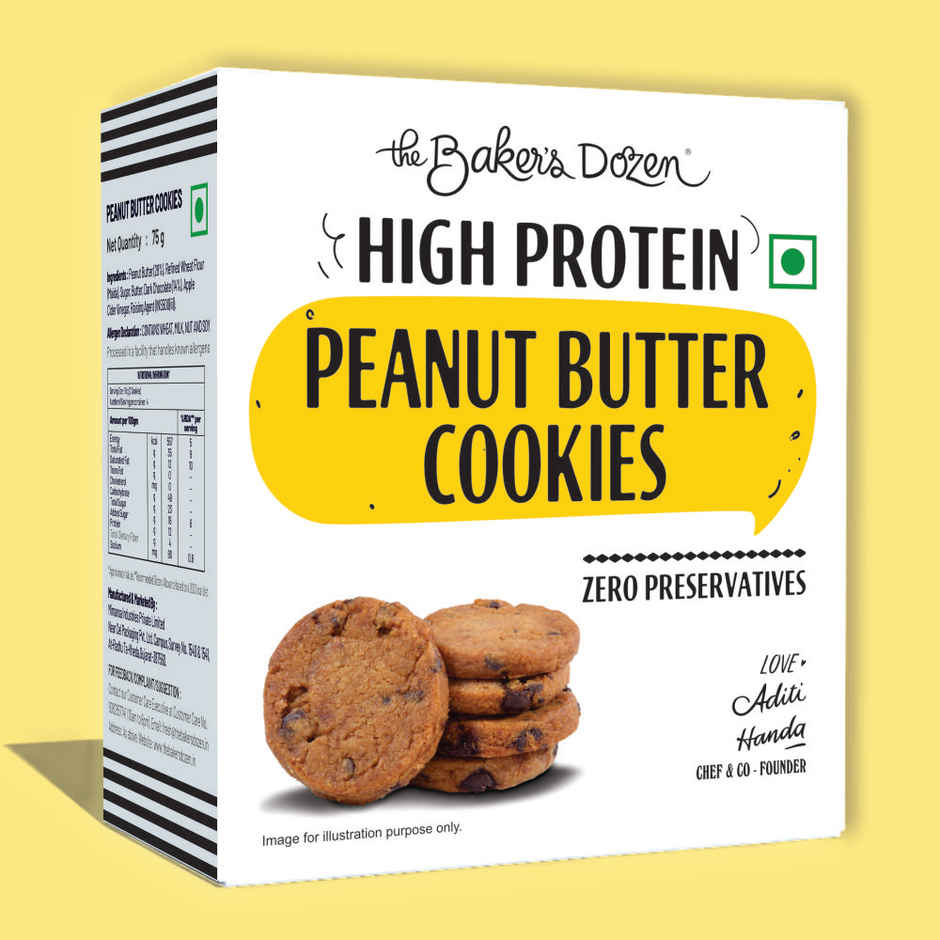The Baker's Dozen Peanut Butter Cookies | High Protein Cookies | Premium Biscuit Handmade Cookies