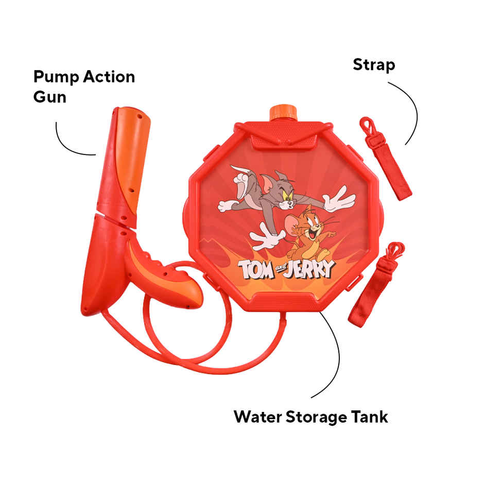 Tom and Jerry Holi Water Tank Pichkari | 2.25 L | Tomuncle
