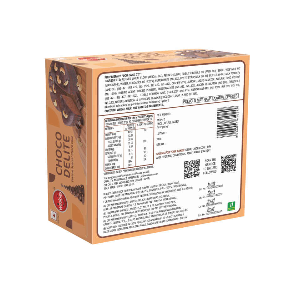 Winkies Choco Delite Festive Special Choco Cake | Bakery Delight