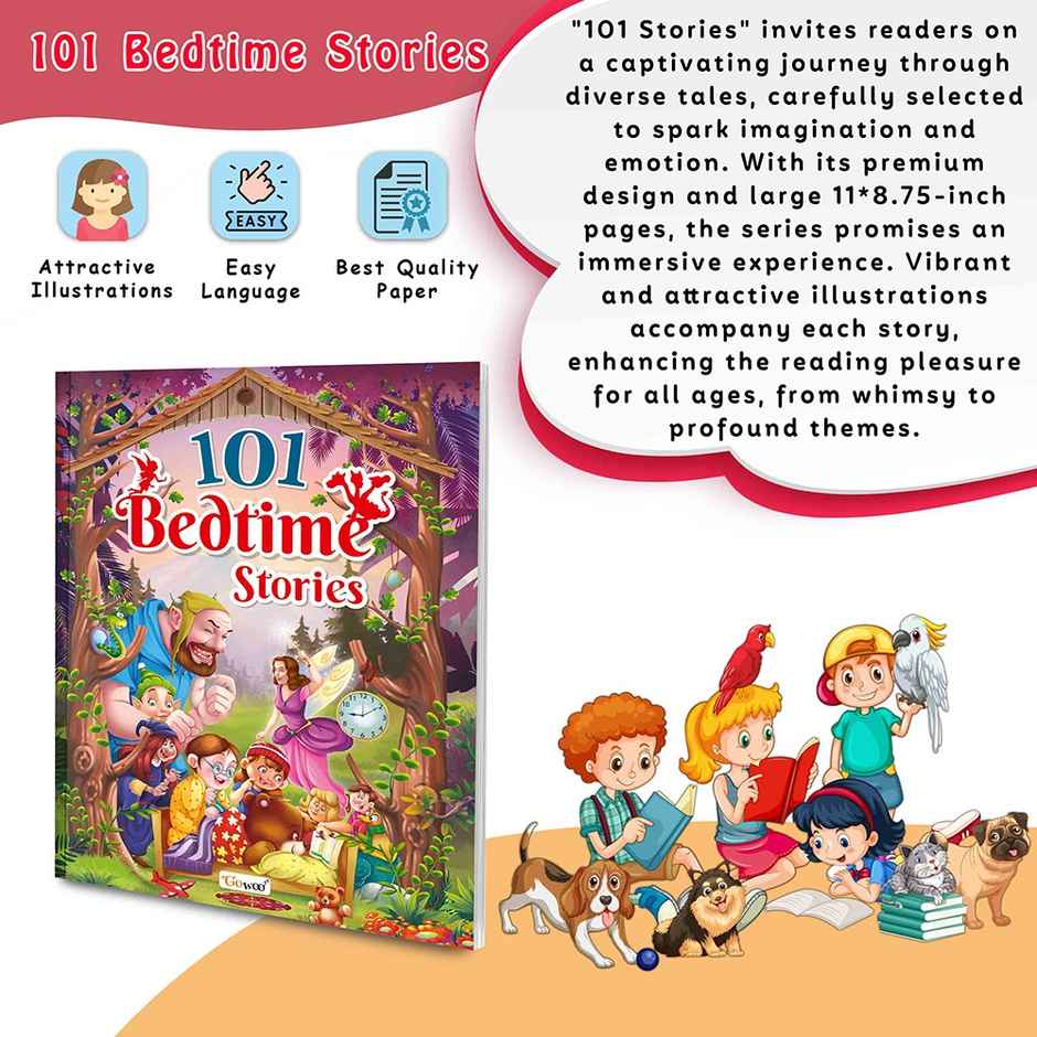 101 Bedtime Stories Book for Kids | Ages 3-12 | Paperback - Children Story Book | Nighttime Tales