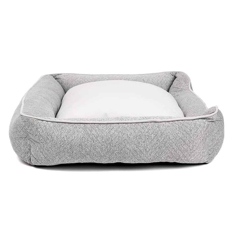 Pawpourri Dog Bed Grey Chevron Cuddler | S-M