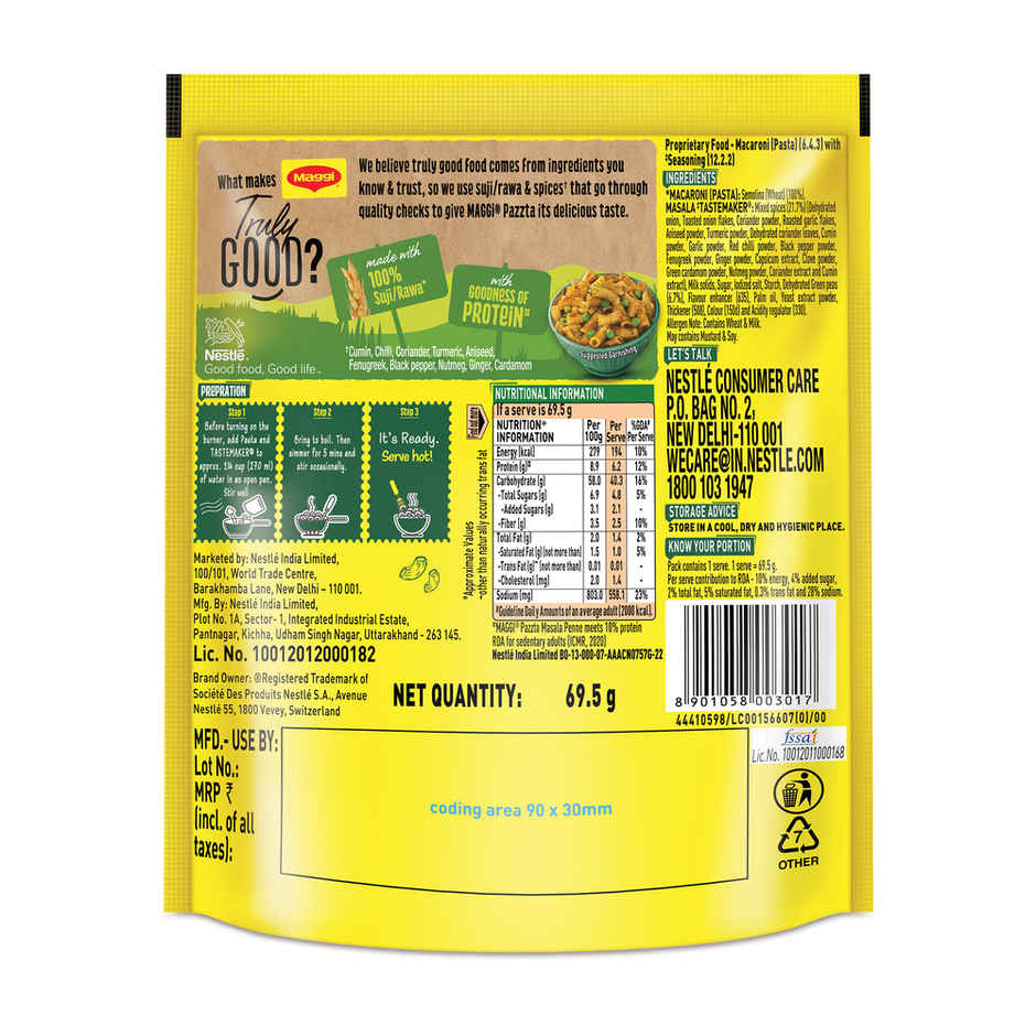 Maggi Pazzta Instant Pasta - Masala Penne Combo