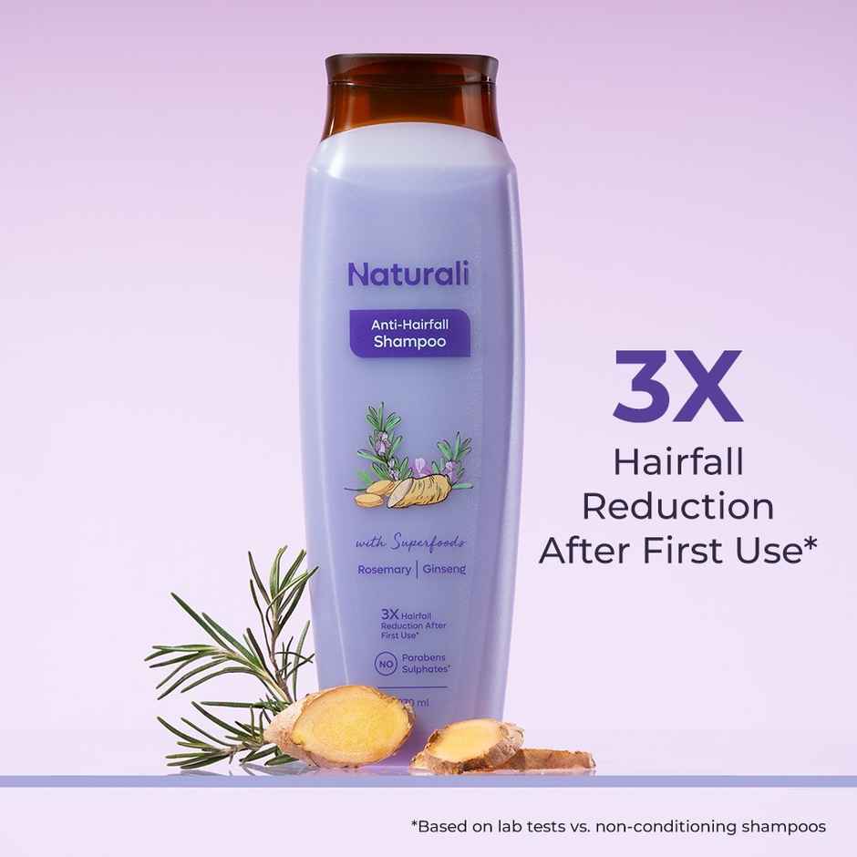 Naturali Anti Hairfall Shampoo|With Rosemary, Biotin & Ginseng |No Sulfate No Paraben