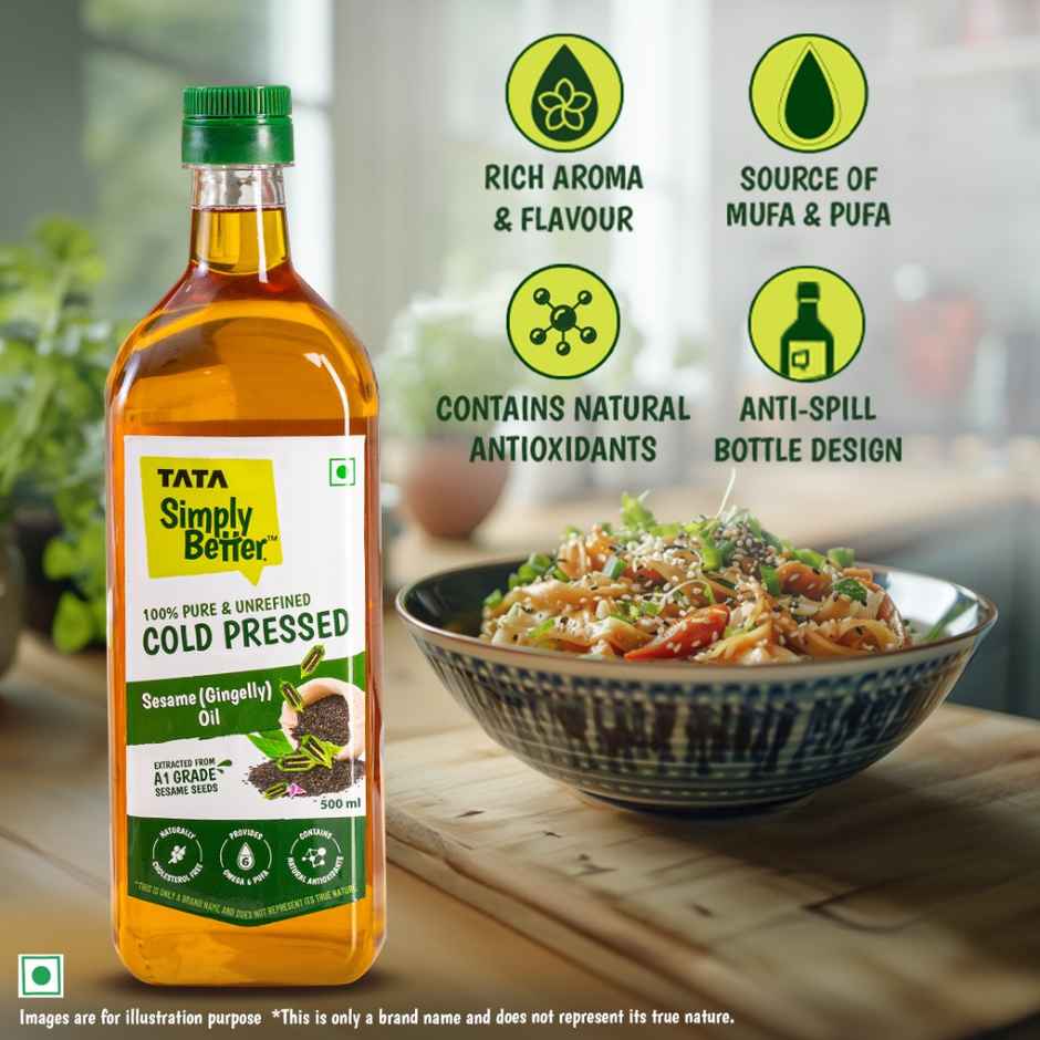 Tata Simply Better Sesame-Gingelly (Til) Cold Pressed Oil | Pure & Unrefined Oil