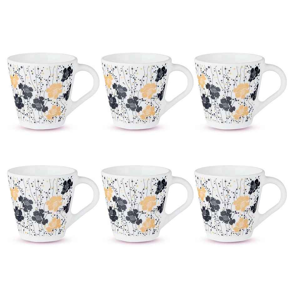 Larah By Borosil Dreamer Opalware Mug, Tea/Coffee Mug, 160Ml Each,Microwave & Dishwasher Safe