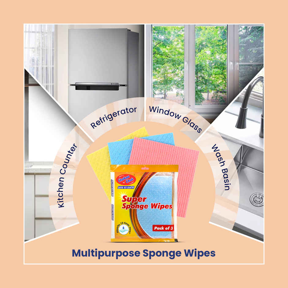 Chakaachak Super Sponge Wipes | Pack of 3