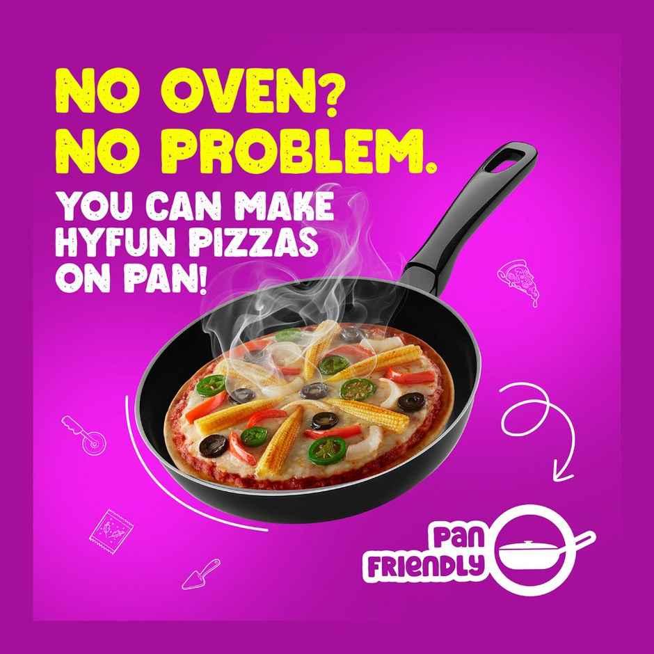 HyFun Garden Fresh Pizza | Thin Crust Base, Cheesy Snack | Frozen