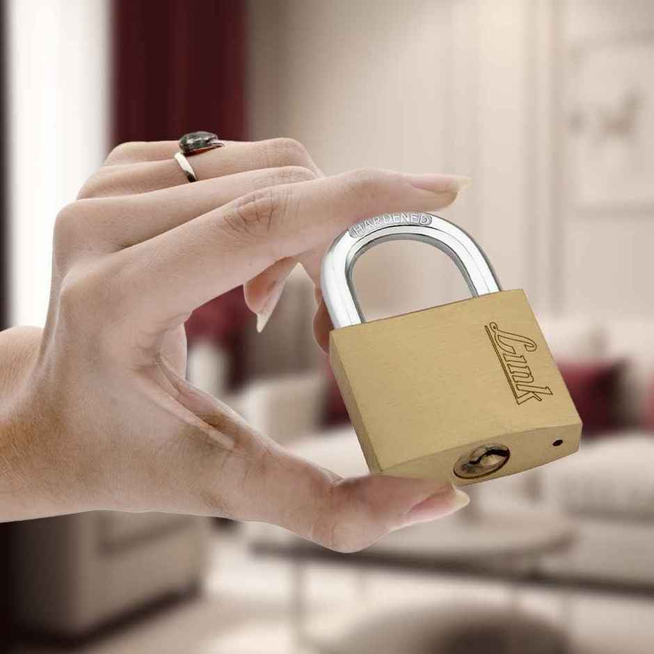 Link Solid brass body with double locking mechanism PT-30 mm New Lock | Hardened Shackle |Padlock