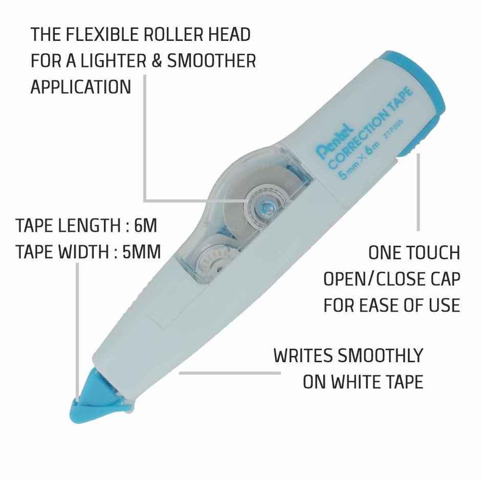 Pentel Correction Tape Single Blue Body